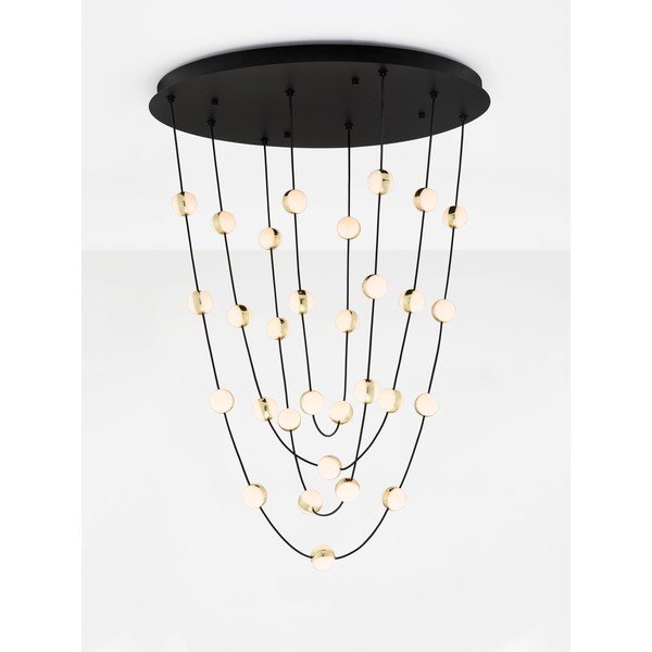 Matne čierne hliníkové LED závesné svietidlo so stmievačom s tienidlom z akrylového skla ø 84 cm Alcinoe – Nova Luce-image-4