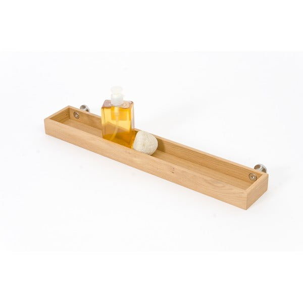 Nástenná kúpeľňová polica z dubového dreva Wireworks Yoku-image-3