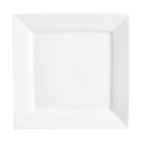 Biely porcelánový tanier Price & Kensington Simplicity, 18 × 18 cm