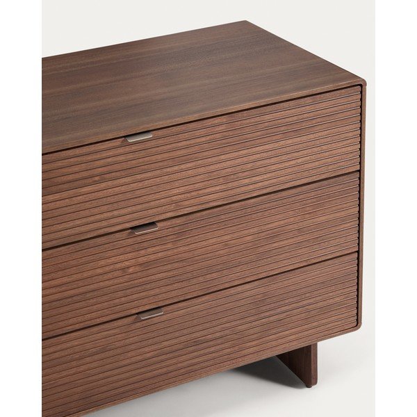 Komoda v dekore orecha v tmavo prírodnej farbe 101x75x50 cm Norlen – Kave Home-image-2