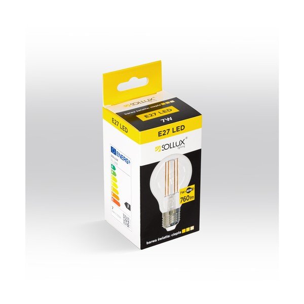 Teplá biela LED/filamentová žiarovka E27, 7 W – Sollux-image-1