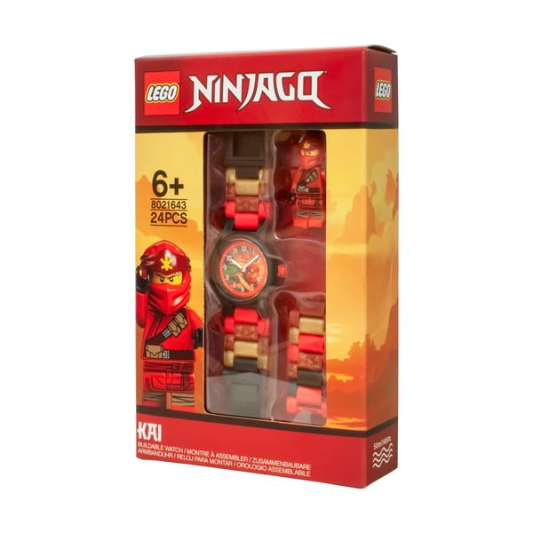 Červené náramkové hodinky so skladacím remienkom a minifigúrkou LEGO® NINJAGO Kai-image-1