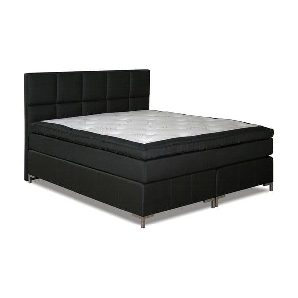 Čierna posteľ s matracom Gemega Delux, 180x200 cm