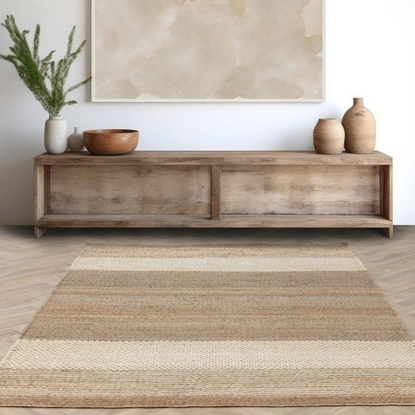Bielo-béžový obojstranný ručne tkaný jutový koberec 120x170 cm Cedar – Asiatic Carpets-image-1