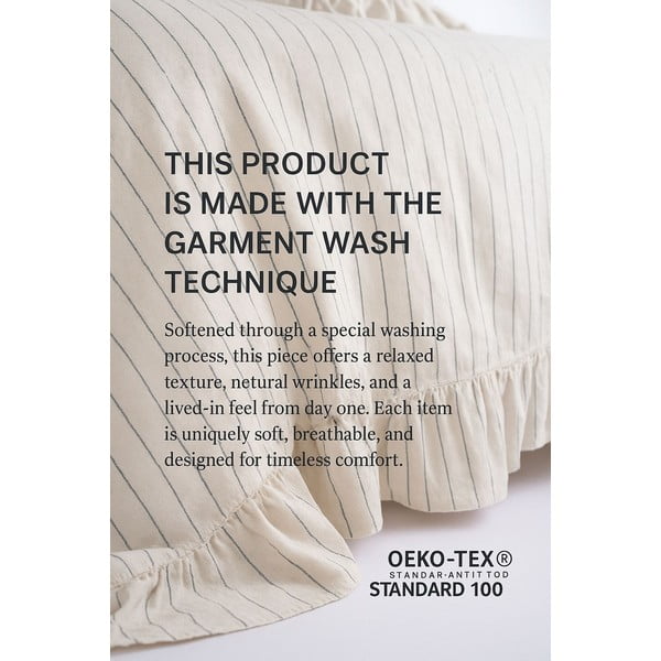 Béžové obliečky na jednolôžko z bavlny Renforcé 140x200 cm Amalia Striped – Mila Home Luxury-image-4