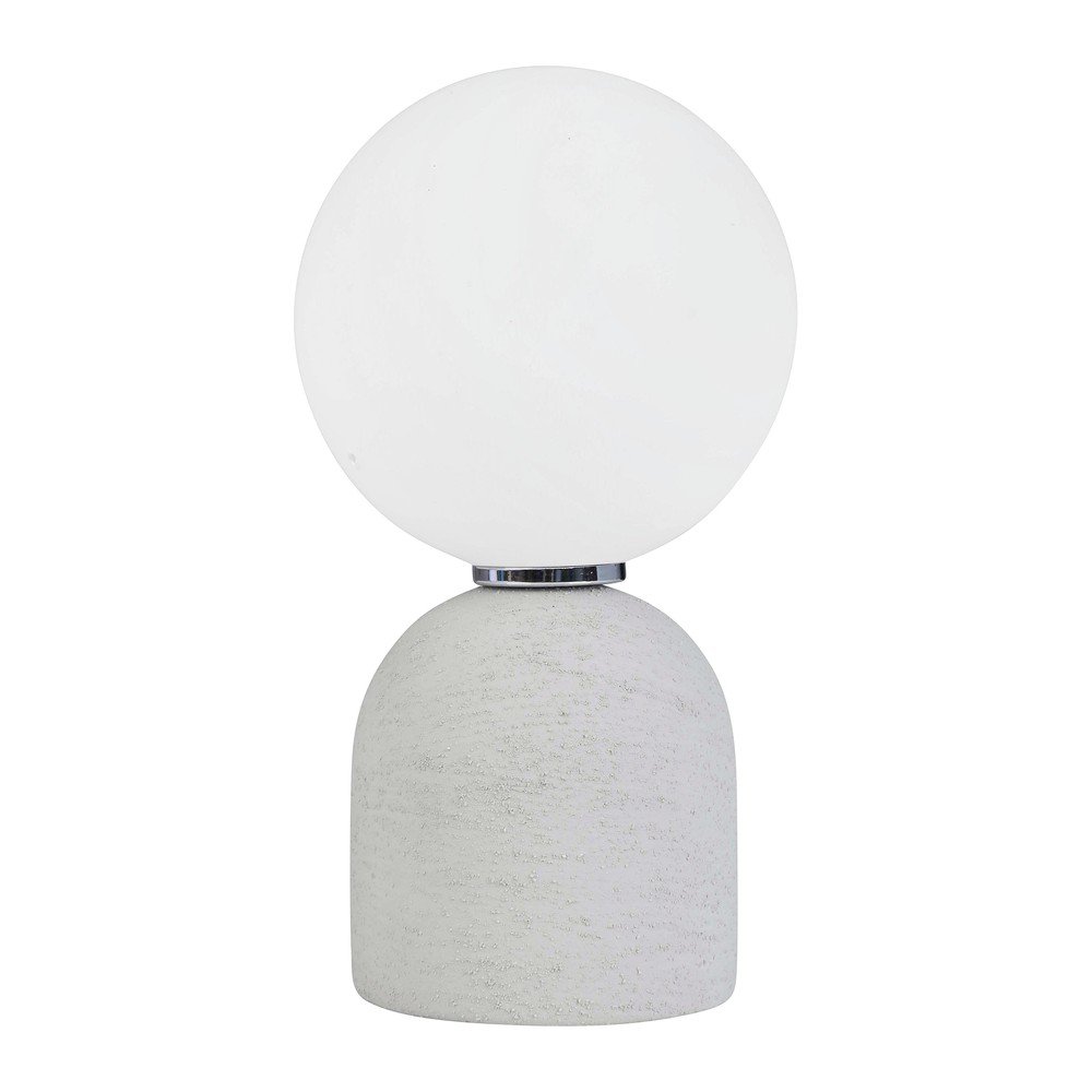 E-shop Sivá keramická stolová lampa so skleneným tienidlom (výška 22 cm) Jael – Yes Everyday