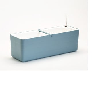 Modro-biely samozavlažovací kvetináč Plastia Berberis, 59 cm
