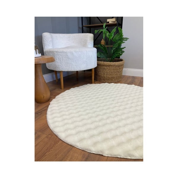 Krémový prateľný okrúhly koberec ø 120 cm Bubbly – Oyo Concept-image-3
