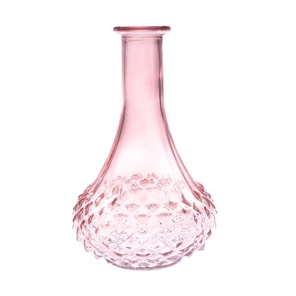 Ružová sklenená váza (výška  21 cm) – Dakls