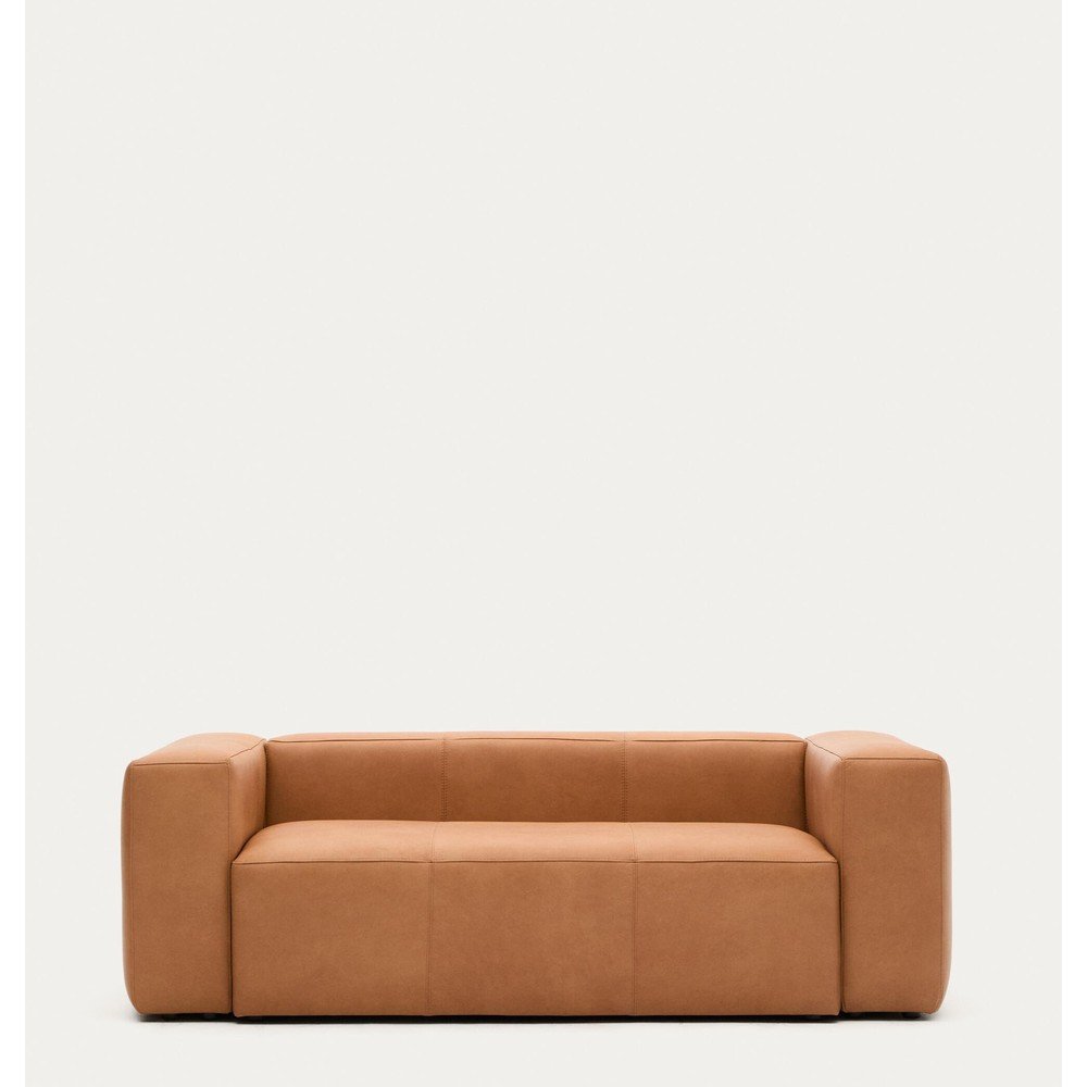 Fotografia produktu: Hnedá kožená pohovka 210 cm Blok – Kave Home