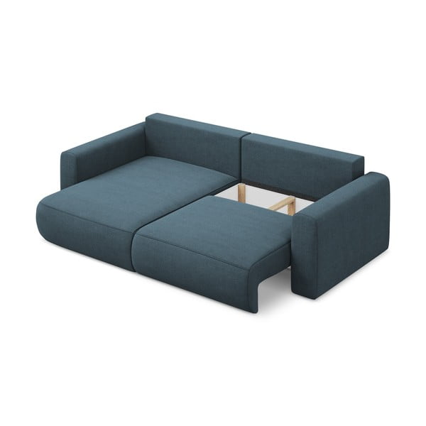 Modrá rozkladacia/s úložným priestorom rohová pohovka (ľavý roh/s leňoškou) Kapua – Makamii-image-3