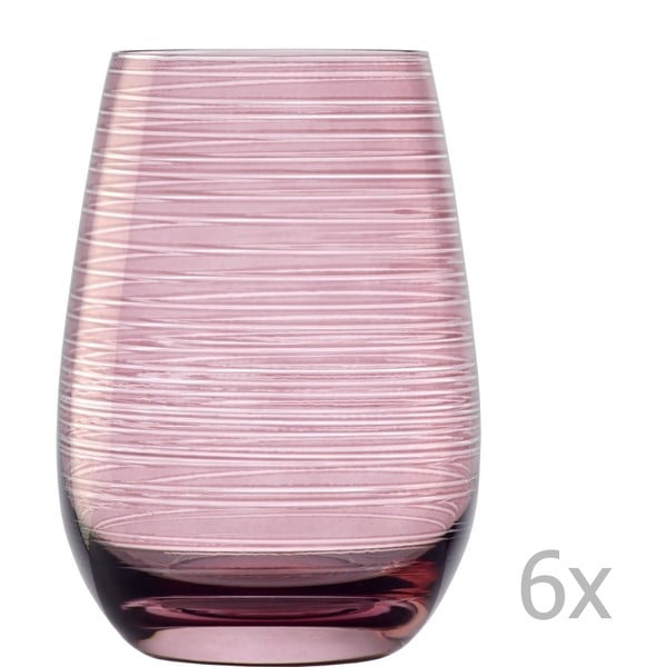 Sada 6 ružových pohárov Stölzle Lausitz Twister, 465 ml
