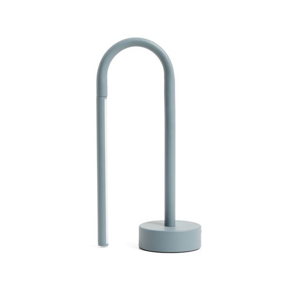 Svetlomodrá kovová LED stolová lampa (výška  30 cm) Bow – Kave Home