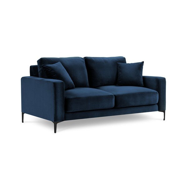 Námorníckymodrá zamatová pohovka Kooko Home Harmony, 158 cm-image-2