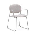 Béžová kovová jedálenská stolička s podrúčkami Meli – Kave Home