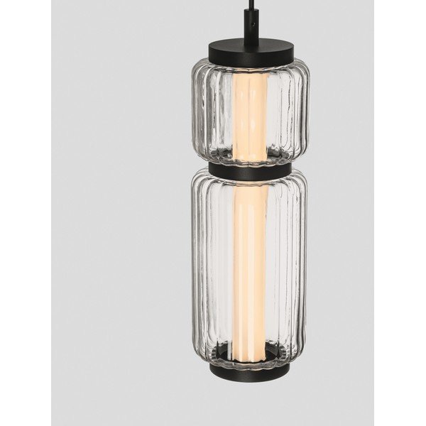 Matne čierne sklenené LED závesné svietidlo ø 12 cm Liesa – Nova Luce-image-1