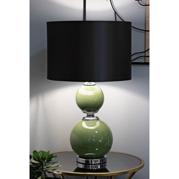 Zeleno-sivá stolná lampa s textilným tienidlom (výška 65 cm) Eva – Mauro Ferretti-image-1