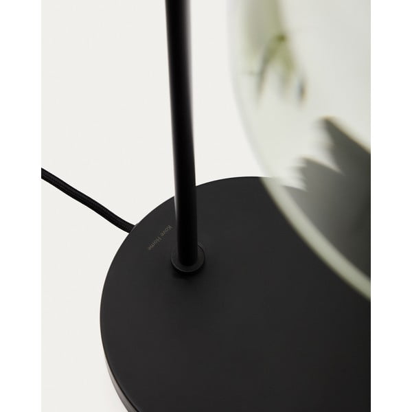 Zelená/v tmavoprírodnej farbe stolová lampa so skleneným tienidlom (výška 55 cm) Silex – Kave Home-image-3