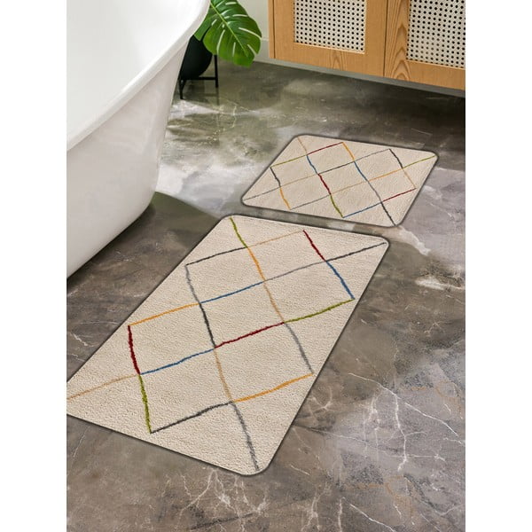 Béžové kúpeľňové predložky v súprave 2 ks 60x100 cm – Mila Home-image-4