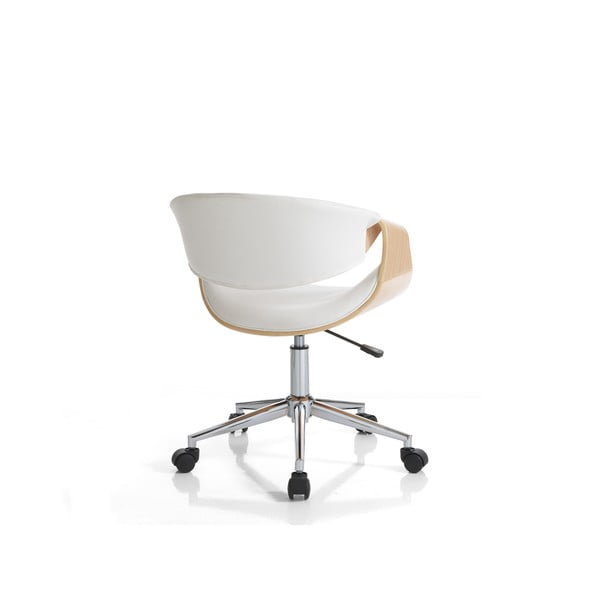 Kancelárska stolička z imitácie kože v bielo-prírodnej farbe Visby – Tomasucci-image-3