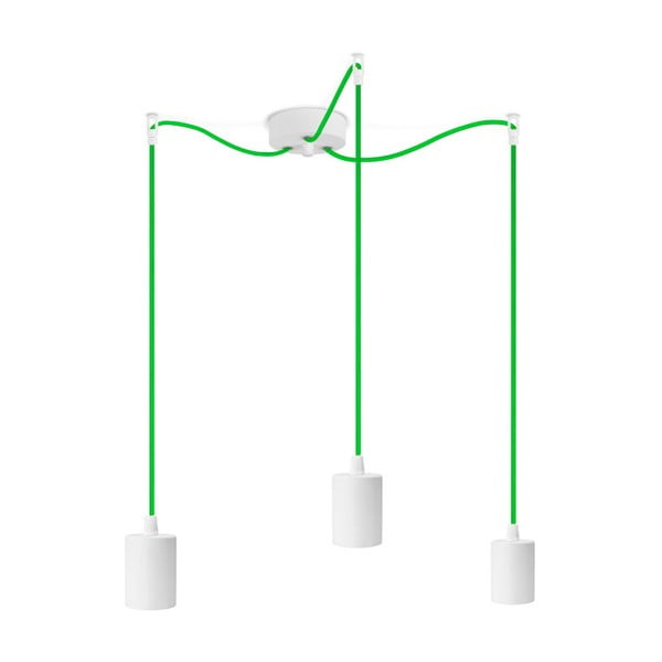 Tri zelené závesné káble s bielou objímkou Bulb Attack Cero