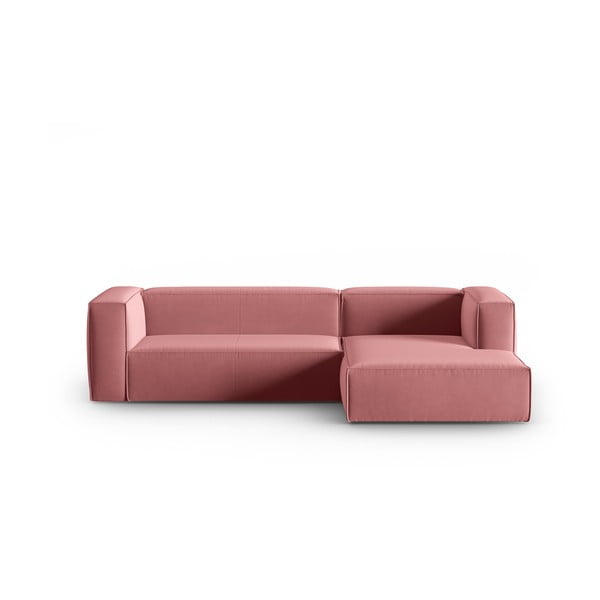 Ružová zamatová rohová pohovka Mackay – Cosmopolitan Design