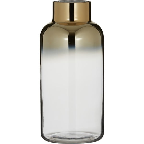 Ručne fúkaná sklenená váza v zlatej farbe Westwing Collection Uma, výška 35 cm