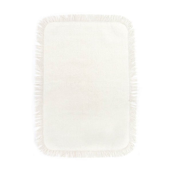 Krémovobiela bavlnená kúpeľňová predložka Jill, 50 × 80 cm