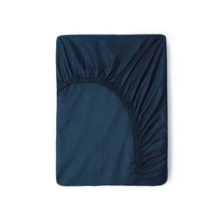 Tmavomodrá bavlnená elastická plachta Good Morning, 140 x 200 cm