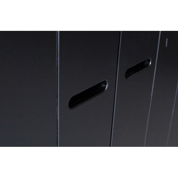 Čierna šatníková skriňa s konštrukciou z borovicového dreva WOOOD Connect, šírka 140 cm-image-1