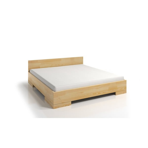 Dvojlôžková posteľ z borovicového dreva s úložným priestorom SKANDICA Spectrum, 200 × 200 cm