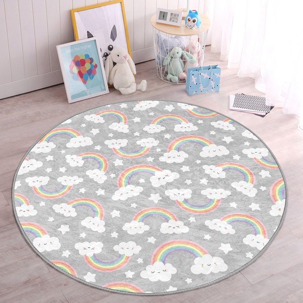 Sivý detský koberec ø 120 cm Comfort – Mila Home-image-4