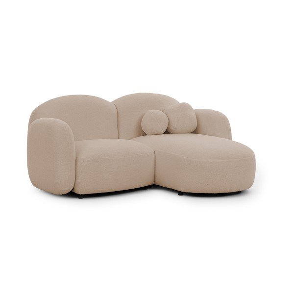 Svetlohnedá rohová pohovka z textílie buklé (pravý roh/s leňoškou) Orbit – Ropez