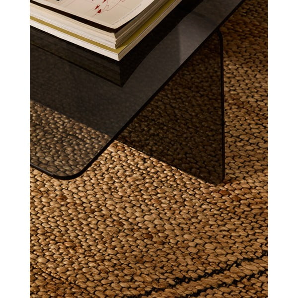 Sivý sklenený konferenčný stolík 60x120 cm Zaren – Kave Home-image-2