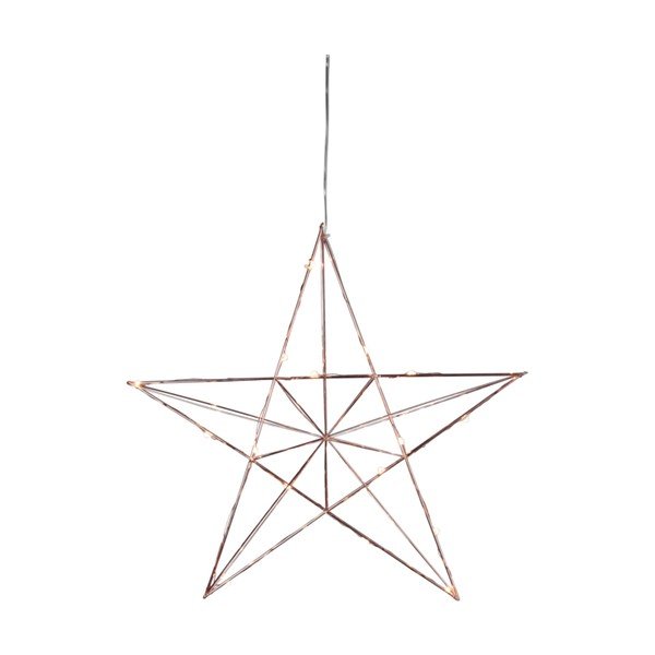 Medená svietiaca LED dekorácia Star Trading Line, výška 38 cm-image-1