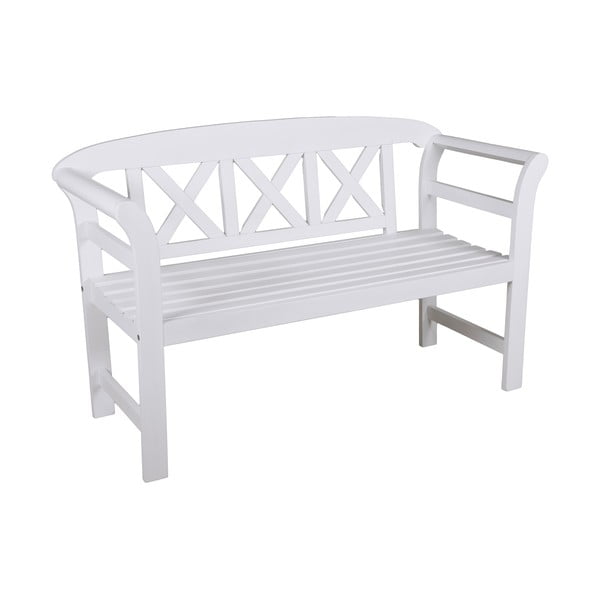 Biela drevená záhradná lavica Vancouver - Garden Pleasure