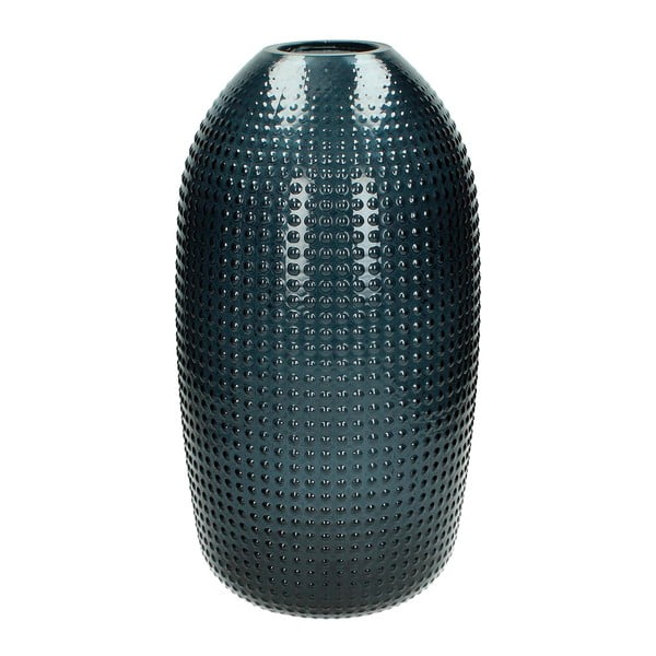 Modrá sklenená váza HF Living Point, 39,5 cm