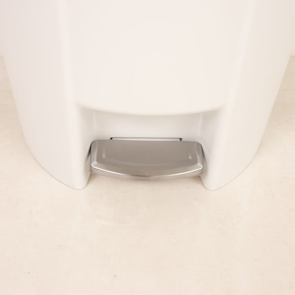 Biely nášľapný plastový odpadkový kôš 50 l – Addis-image-2