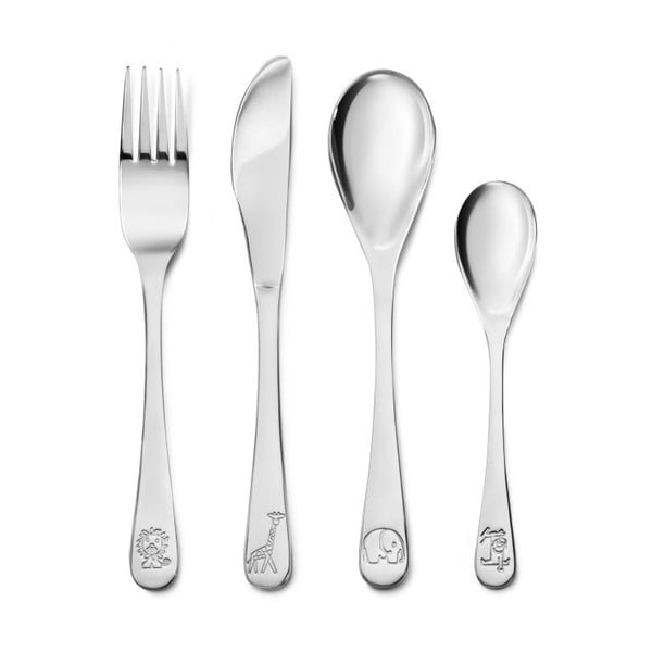 Antikoro detský príbor v striebornej farbe 4 ks Miffy Zoo – Zilverstad-image-1