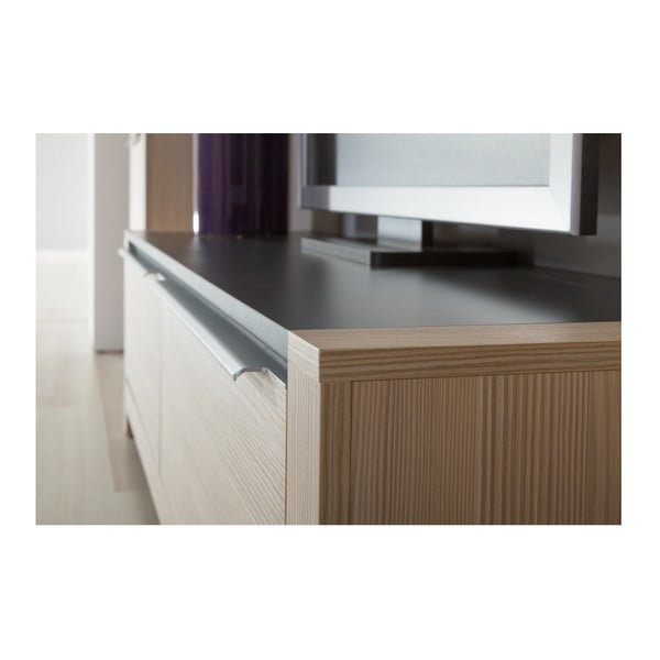 Dvojdverová skrinka v drevenom dekore so zásuvkou Szynaka Meble Monez-image-1