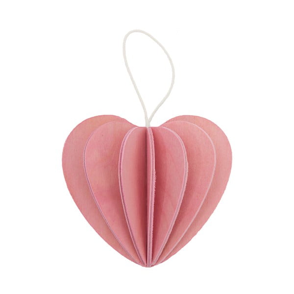 Skladacia pohľadnica Heart Light Pink, 4.5 cm