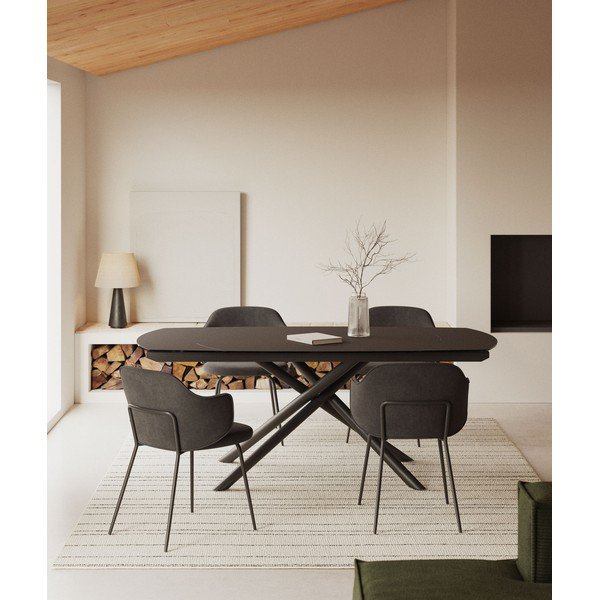 Rozkladací jedálenský stôl s prídavnou doskou s keramickou doskou 100x130 cm Yodalia – Kave Home-image-1