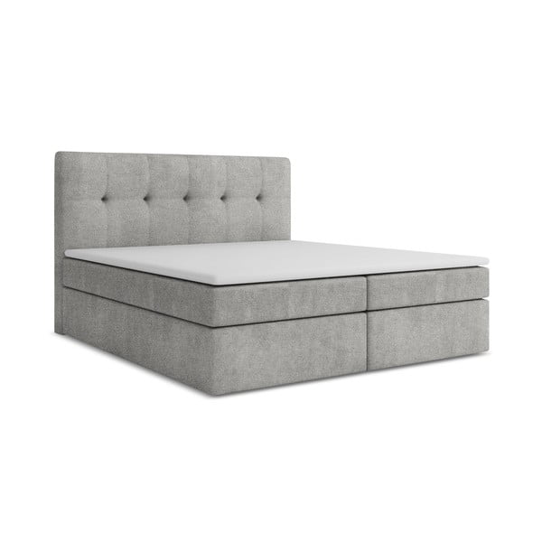 Svetlosivá boxspring posteľ s úložným priestorom 140x200 cm Palta – Makamii