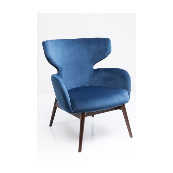 Modré kreslo ušiak Kare Design Aroha Velvet