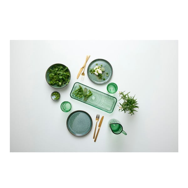 Zelený sklenený servírovací tanier 14x38 cm Kusintha – Bitz-image-4