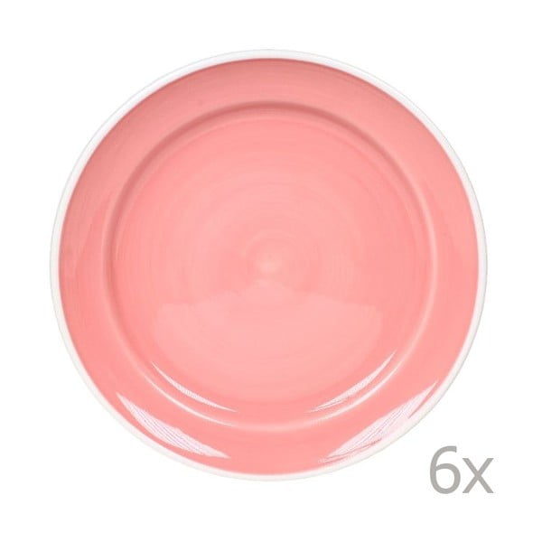Sada 6 tanierov Puck 26.5 cm, ružová