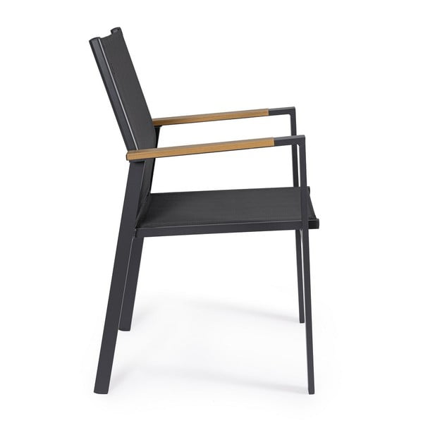 Antracitové kovové záhradné stoličky v súprave 4 ks Heta – Bizzotto-image-2