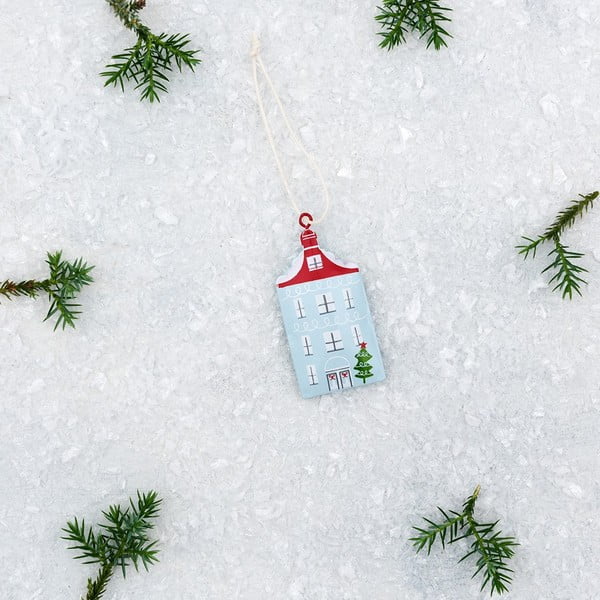 Ručne maľovaná kovová ozdoba na stromček Rex London Hous-image-3