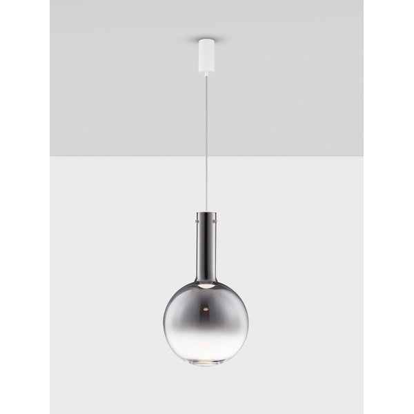 Sivé sklenené LED závesné svietidlo so stmievačom ø 30 cm Nostos – Nova Luce-image-3
