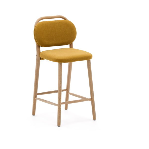 Barová stolička v horčicovej farbe (výška sedadla 66 cm) Helda – Kave Home